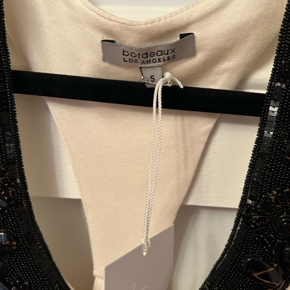 Bordeaux Los Angeles Beaded Jersey Top